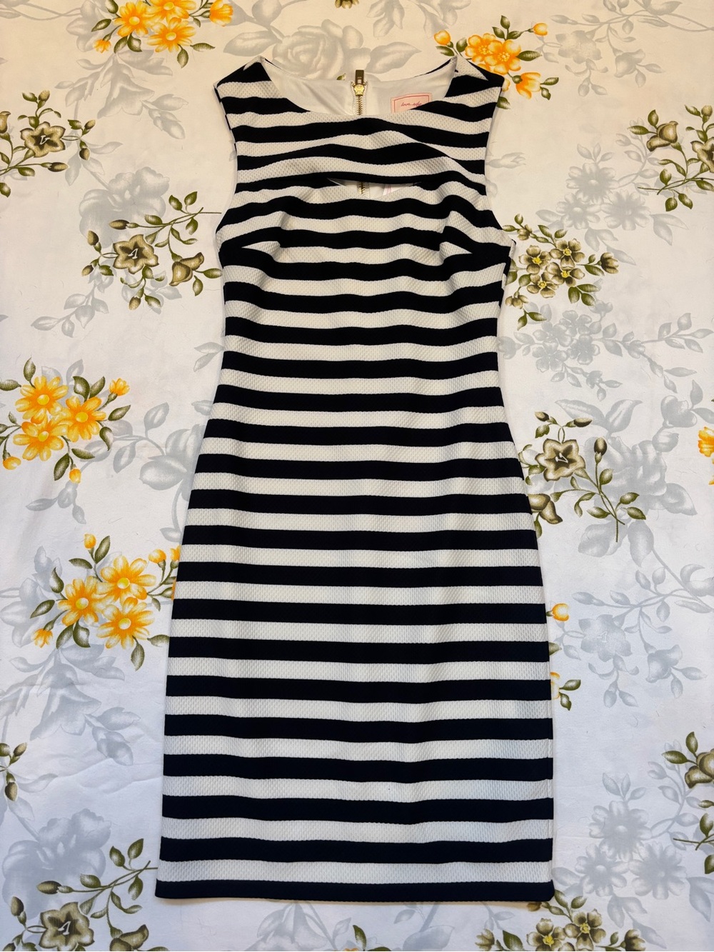 Love Ady Size XS Black & White Striped Dress NWT